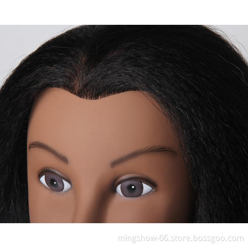 Cheap black real hair mannequin head for Cosmetology Manikin Maniquins Hairdresser